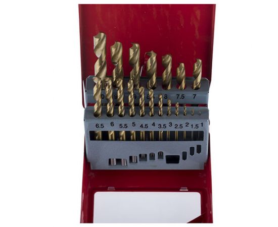 Набор сверл по металлу HSS стандарт, 19 предметов от 1 - 10 мм, СТС-021