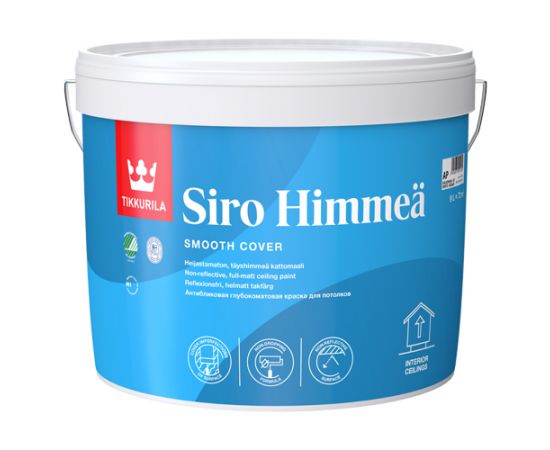 Краска Tikkurila Siro Himmea (Сиро Мат) для стен, потолков и обоев под покраску, 9 л