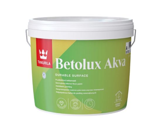 Краска для пола (бетон, дерево) Tikkurila Betolux Akva База А, 2.7 л