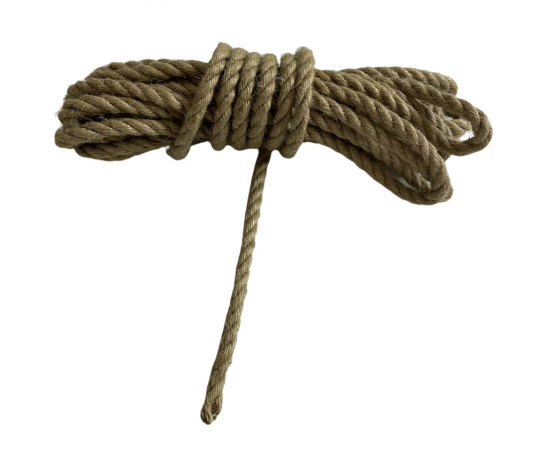 Джутовый канат для рукоделия и хозяйственно-бытовых нужд, диаметр 6 мм, длина 25 м