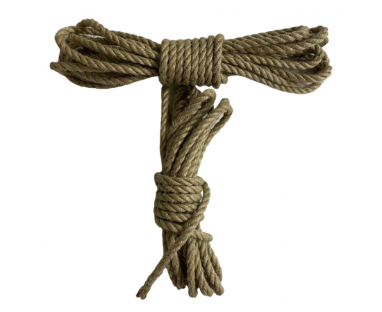 Джутовый канат для рукоделия и хозяйственно-бытовых нужд, диаметр 6 мм, длина 25 м