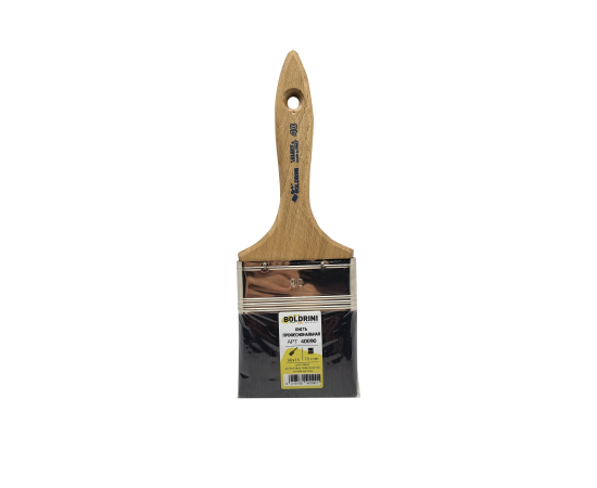 Кисть профессиональная Boldrini с черной щетиной и ручкой из дуба, 90х15 мм, 40090