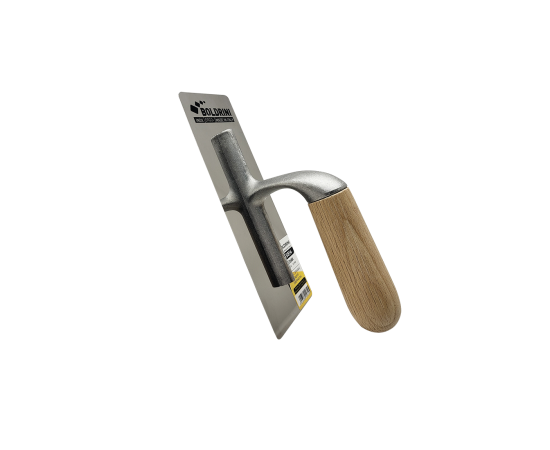 Кельма с зеркально-гладкой поверхностью с деревянной ручкой, Inox Boldrini, 200х80 мм, 55814