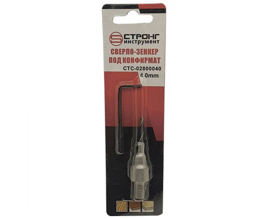 Сверло-зенкер под конфирмат по дереву D 4 мм, СTC-02800040, в упаковке 1 шт.