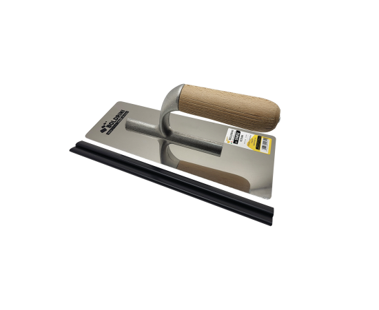 Кельма с зеркально-гладкой поверхностью с деревянной ручкой, Inox Boldrini, 240х100 мм, 55812