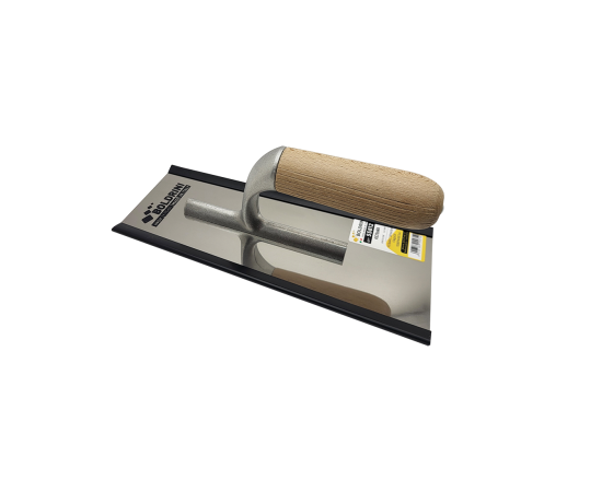 Кельма с зеркально-гладкой поверхностью с деревянной ручкой, Inox Boldrini, 240х100 мм, 55812