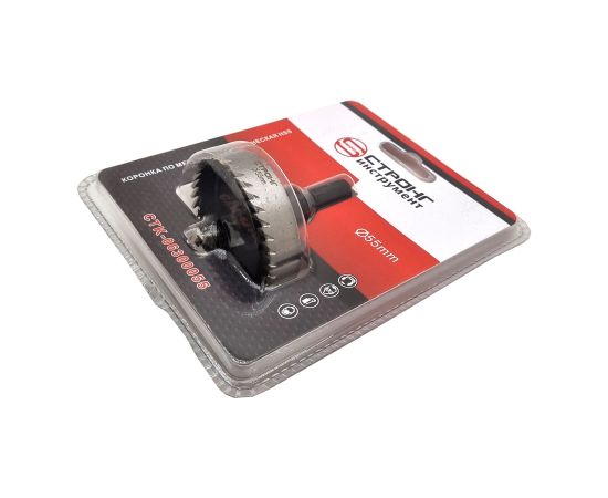 Стальная коронка по металлу цилиндрическая HSS, D 55 мм, СТК-063