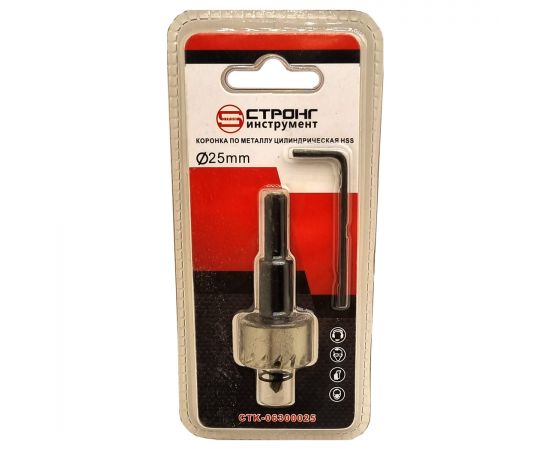 Стальная коронка по металлу цилиндрическая HSS, D 25 мм, СТК-063
