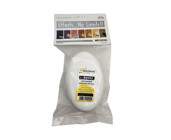 Шпатель пластик овальный для узоров Boldrini, 75х115 мм, 99992