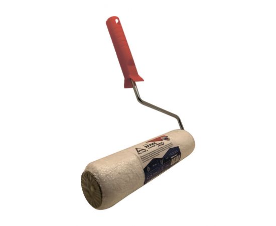 Валик с ручкой Deltaroll, микрофибра белая премиум, ворс 10 мм, 250х48 мм, RH19250