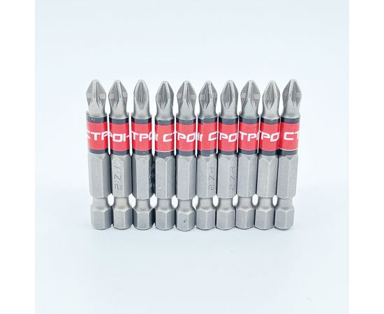Набор магнитных бит 1/4" Strong СТП-933 PZ 2, 50 мм (10 шт)