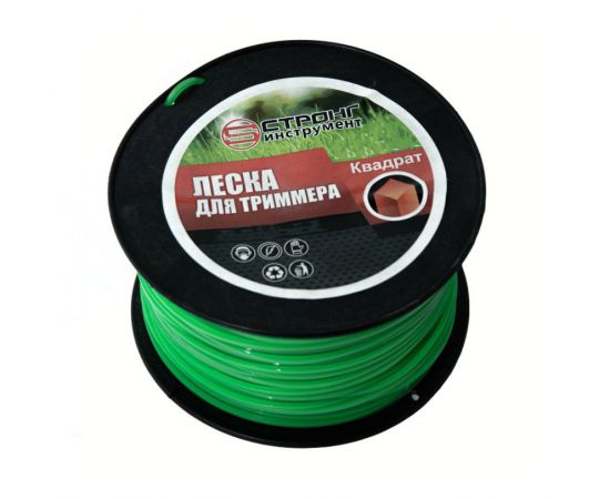Леска для триммера квадрат Strong CTУ-2250, D 2.4 мм х 15 м