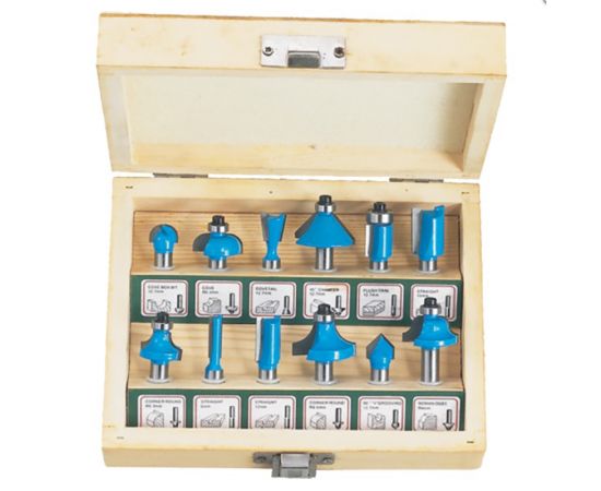 Набор твердосплавных фрез по дереву, 12B фрез, СТФ-8313