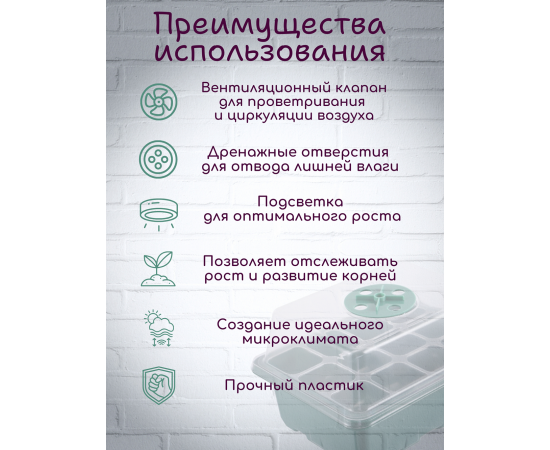 Минипарник с фитолампой для проращивания рассады