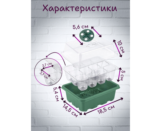 Минипарник с фитолампой для проращивания рассады