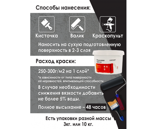 Резиновая краска БС 98 Доминар, черная, 1 кг