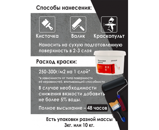 Резиновая краска Доминар, черная, 10 кг