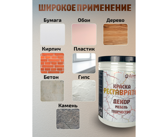 Краска для мебели меловая, цвет белый, 0.3 кг